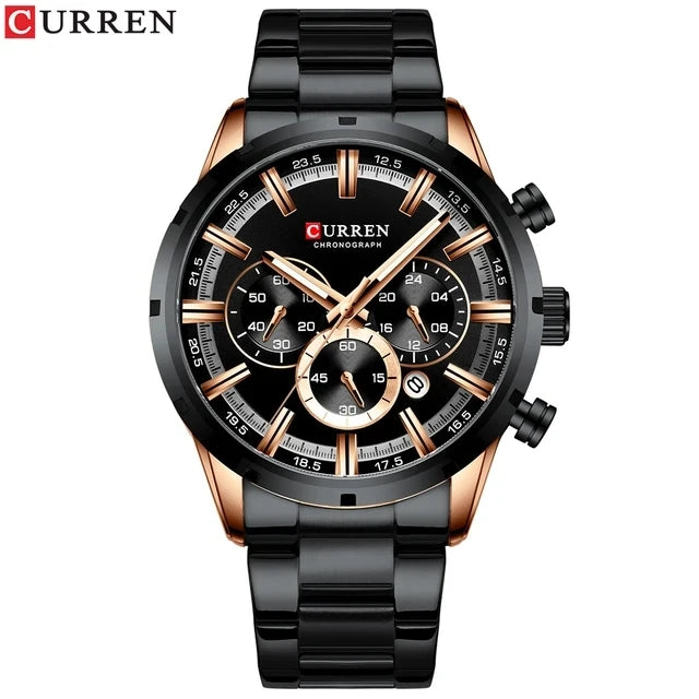 CURREN 8355 Factory Direct New Fashion Watches Reloj Relogio Silver Dials Chronograph Water Resistant Stainless Steel Band Watch