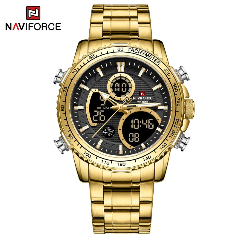 NAVIFORCE Men Watch Top Big Dial Sport Watches Mens Chronograph Quartz Wristwatch Date Male Clock Relogio Masculino