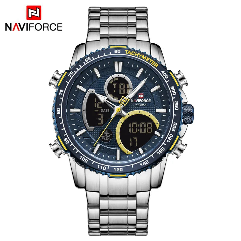 NAVIFORCE Men Watch Top Big Dial Sport Watches Mens Chronograph Quartz Wristwatch Date Male Clock Relogio Masculino