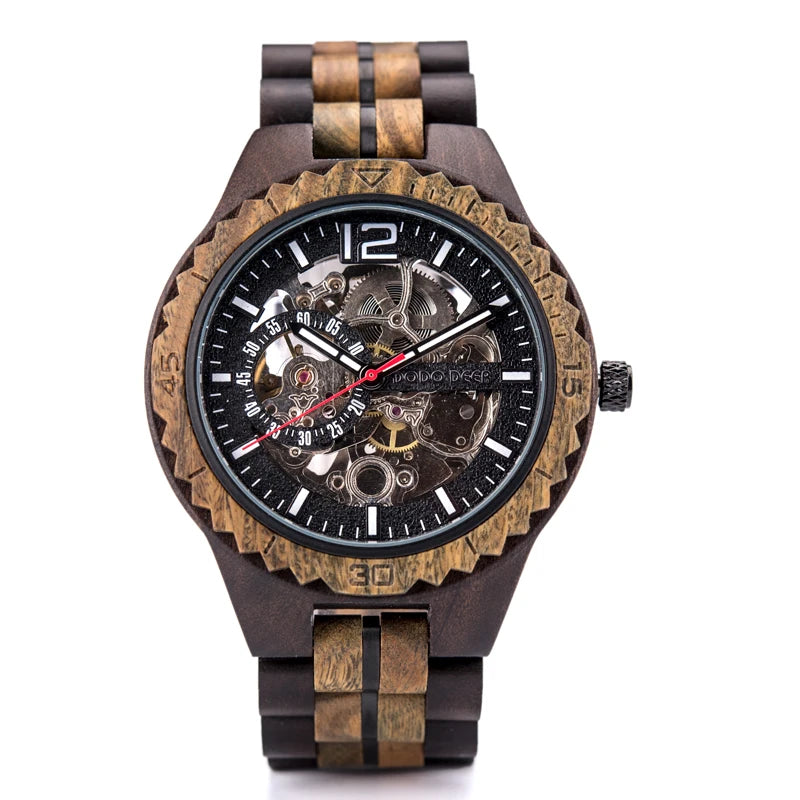 DODO DEER Luxury Brand Mechanical Watch Wood Couple Watches Automatic Custom Logo Pointer 24mm Sapphire Crystal Limited
