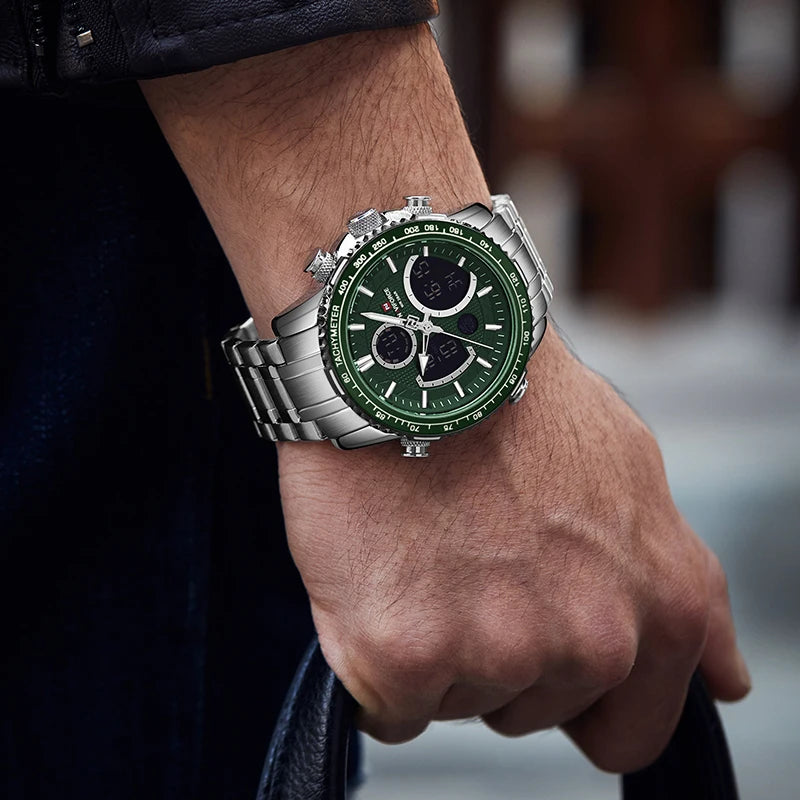 NAVIFORCE Men Watch Top Big Dial Sport Watches Mens Chronograph Quartz Wristwatch Date Male Clock Relogio Masculino