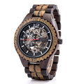 Luxury Lover's Wooden Stainless Steel Custom Logo Automatic Watch Couples Visible Mechanism Water Resistant Tourbillon Pointer