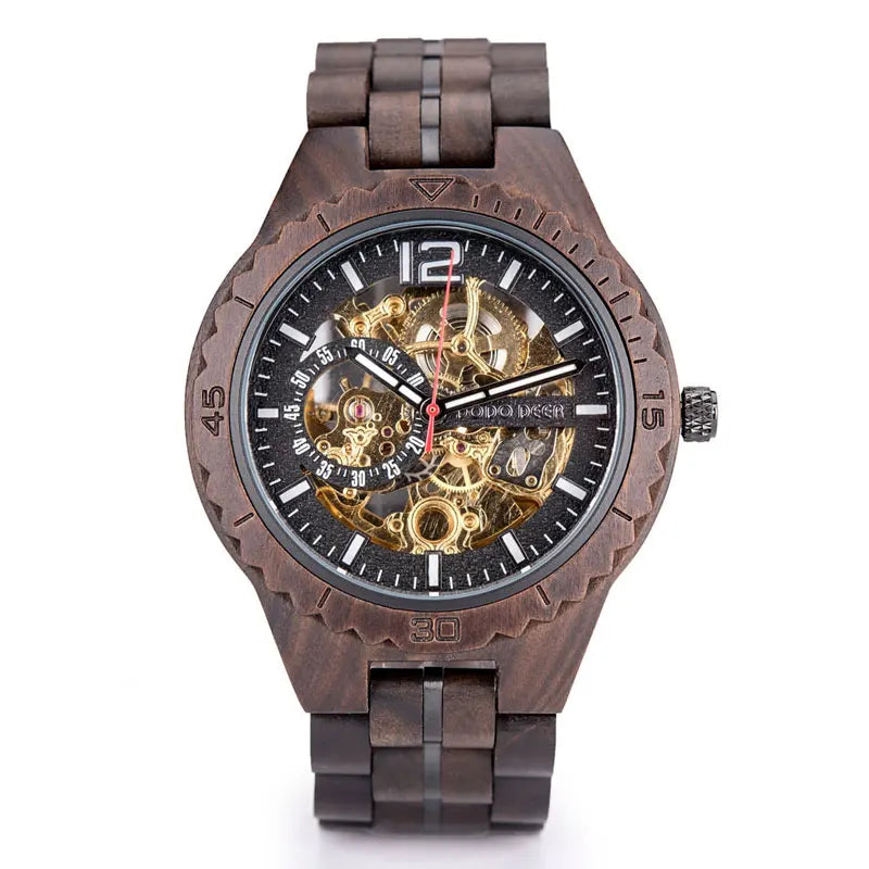 DODO DEER Luxury Brand Mechanical Watch Wood Couple Watches Automatic Custom Logo Pointer 24mm Sapphire Crystal Limited