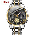 OLEVS 2859 Top 10 Brands Accurate Gents Quartz Watch Excel Stainless Steel Band Water Resist Chrono Luminous Business Wristwatch