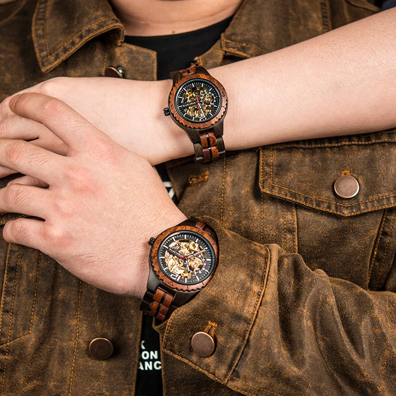 DODO DEER Luxury Brand Mechanical Watch Wood Couple Watches Automatic Custom Logo Pointer 24mm Sapphire Crystal Limited