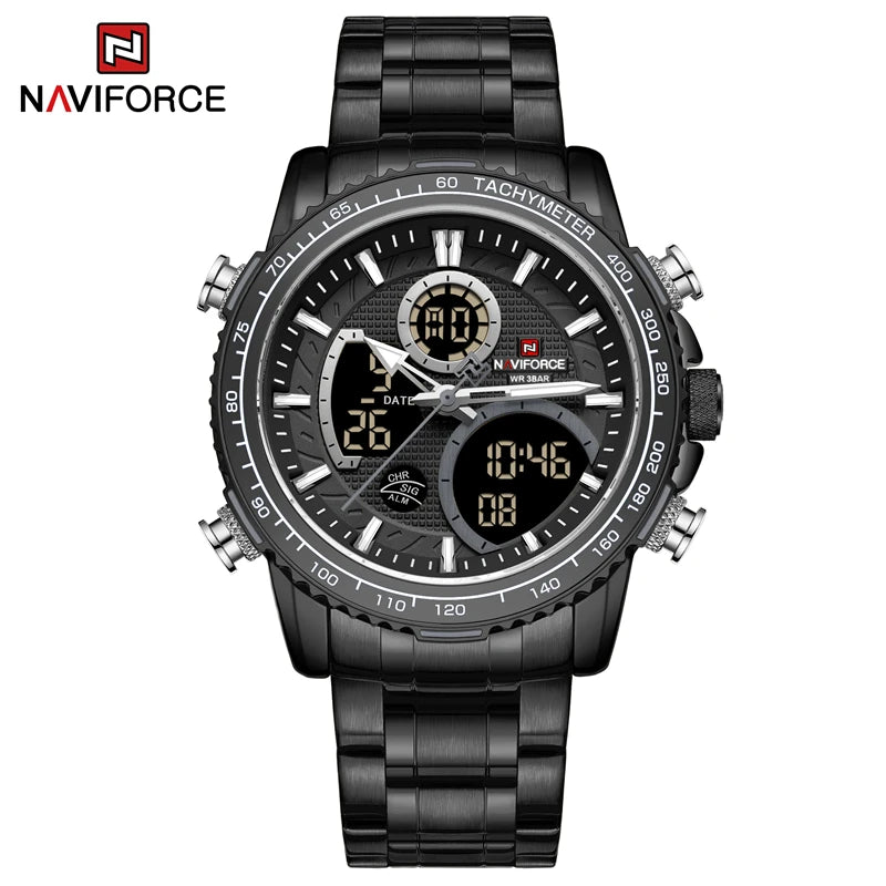 NAVIFORCE Men Watch Top Big Dial Sport Watches Mens Chronograph Quartz Wristwatch Date Male Clock Relogio Masculino