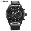 SINOBI 9786 Unique OEM Mens Quartz Watch Hot Sale Genuine Leather Strap 24 Hour Auto Date Chrono Casual Hand Watch
