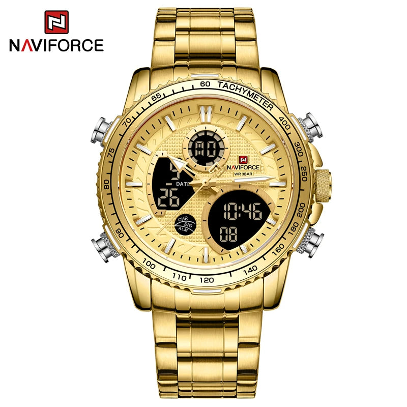 NAVIFORCE Men Watch Top Big Dial Sport Watches Mens Chronograph Quartz Wristwatch Date Male Clock Relogio Masculino