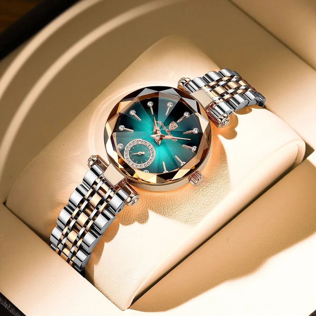 POEDAGAR 719 Lady Fashion Women Quartz Watches Polygon Glass Quartz Movement Recreational Business Waterproof Watch for Ladies