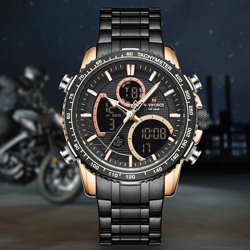 NAVIFORCE Men Watch Top Big Dial Sport Watches Mens Chronograph Quartz Wristwatch Date Male Clock Relogio Masculino