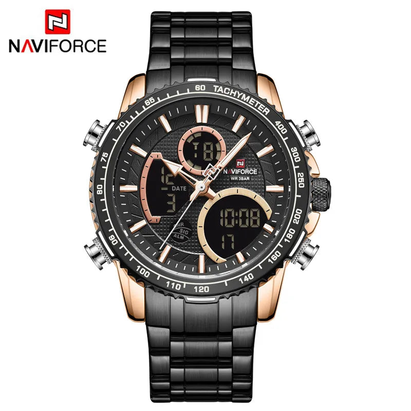 NAVIFORCE Men Watch Top Big Dial Sport Watches Mens Chronograph Quartz Wristwatch Date Male Clock Relogio Masculino