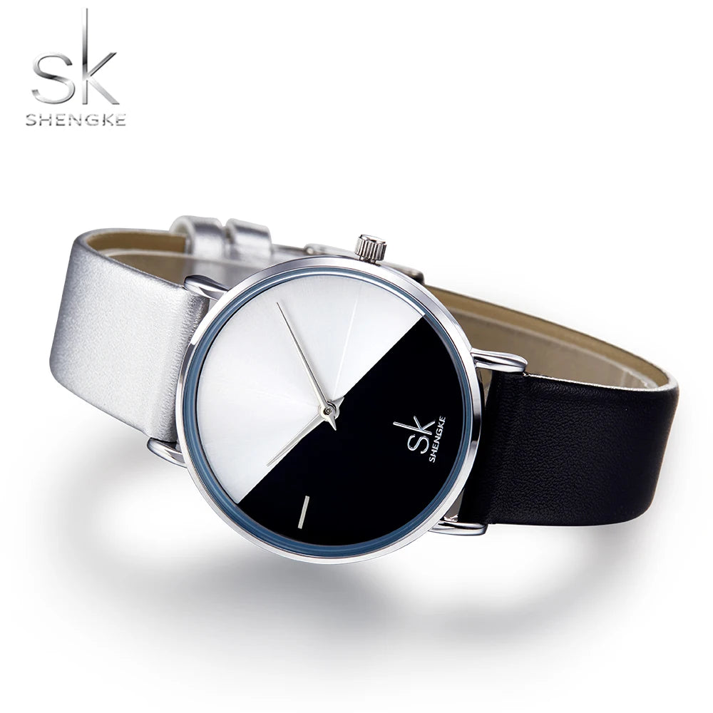 SK K0095 Made in  China Girls Quartz Watch Excel Genuine Leather Strap Water Resist Character in Stock Leisure Watch Set