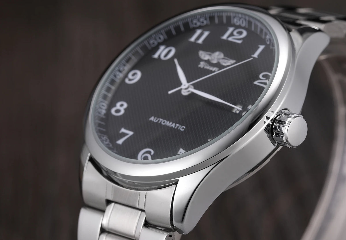T-WINNER Automatic Watch Movt Men 41.5mm Case OEM Fashion Stainless Steel Bracelet Custom logo Male Date Business Wrist Watches