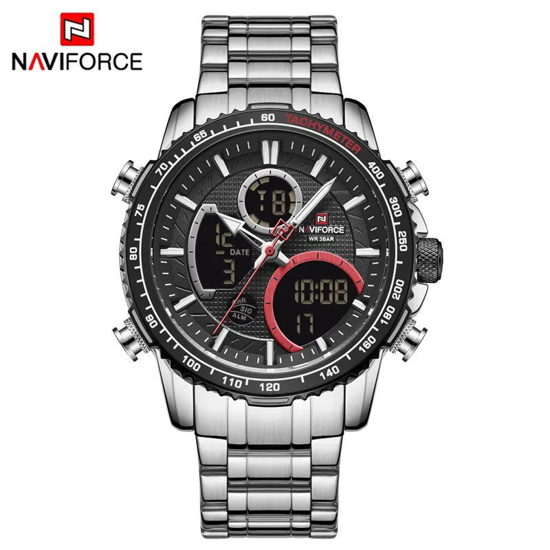 NAVIFORCE Men Watch Top Big Dial Sport Watches Mens Chronograph Quartz Wristwatch Date Male Clock Relogio Masculino