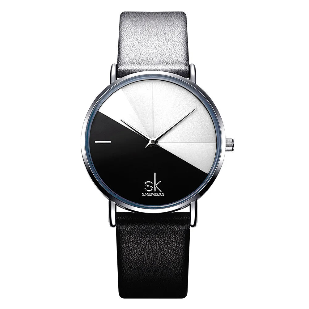 SK K0095 Made in  China Girls Quartz Watch Excel Genuine Leather Strap Water Resist Character in Stock Leisure Watch Set