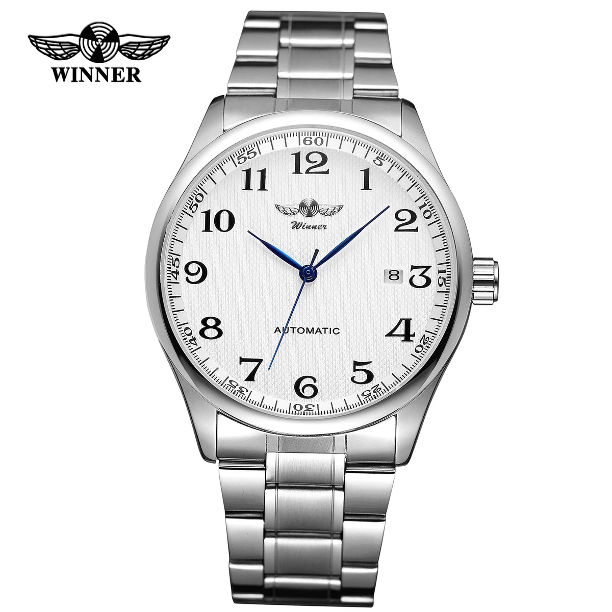 T-WINNER Automatic Watch Movt Men 41.5mm Case OEM Fashion Stainless Steel Bracelet Custom logo Male Date Business Wrist Watches