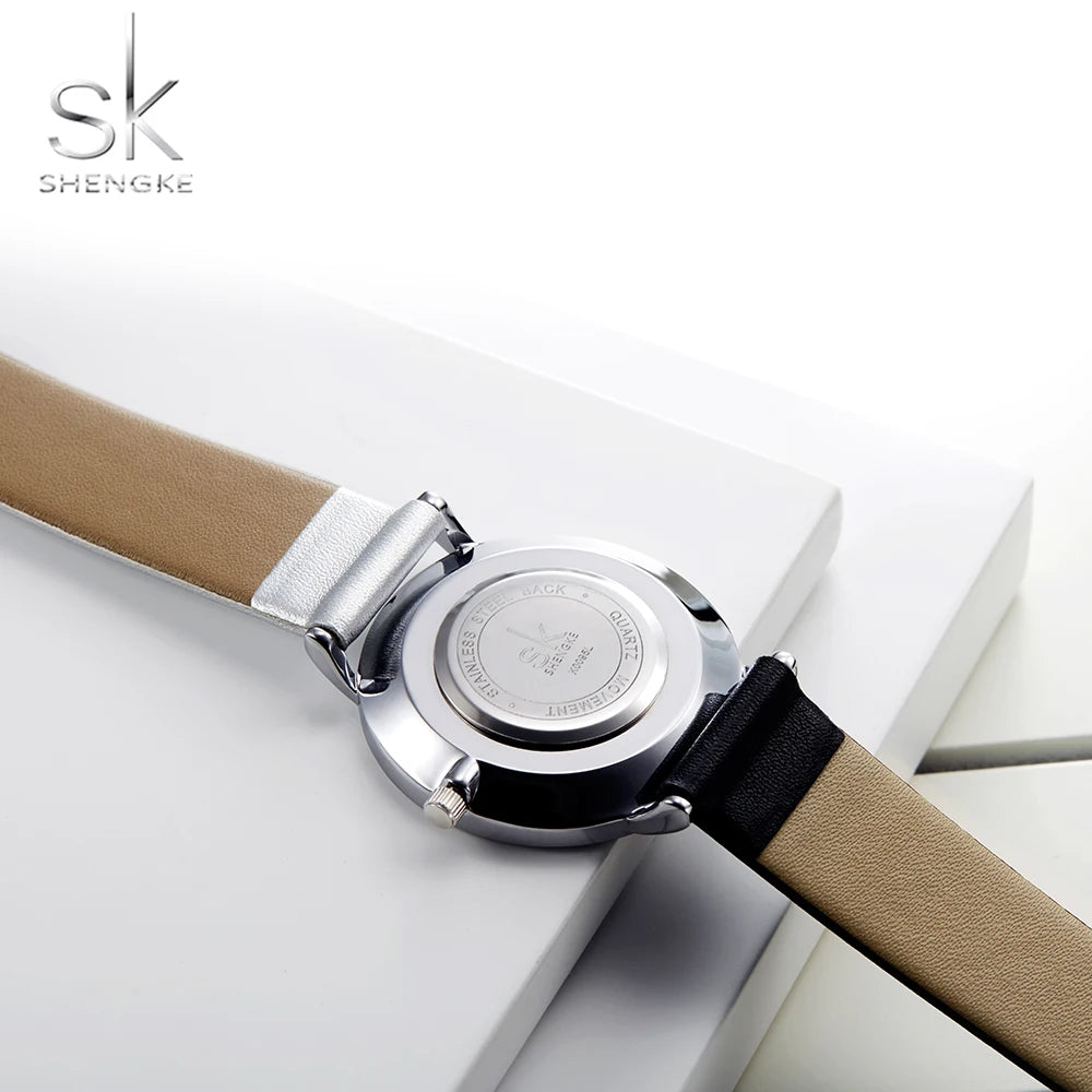 SK K0095 Made in  China Girls Quartz Watch Excel Genuine Leather Strap Water Resist Character in Stock Leisure Watch Set
