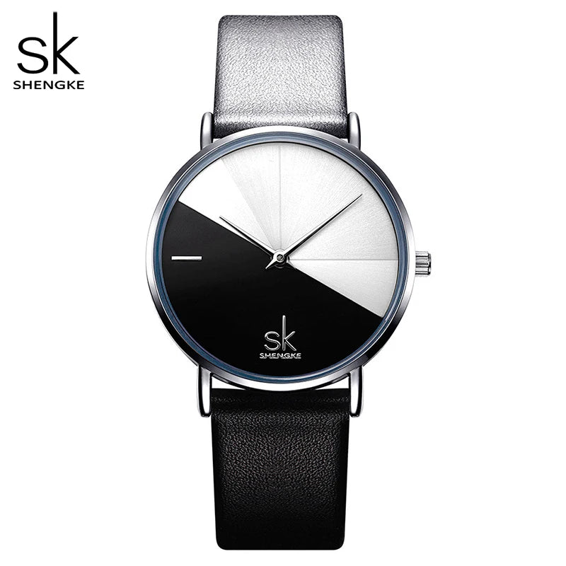 SK K0095 Made in  China Girls Quartz Watch Excel Genuine Leather Strap Water Resist Character in Stock Leisure Watch Set