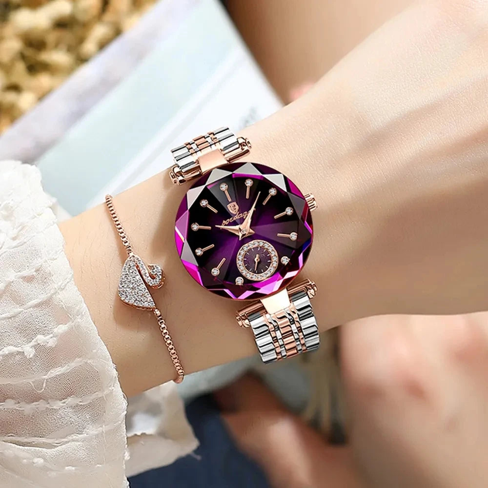 POEDAGAR 719 Lady Fashion Women Quartz Watches Polygon Glass Quartz Movement Recreational Business Waterproof Watch for Ladies