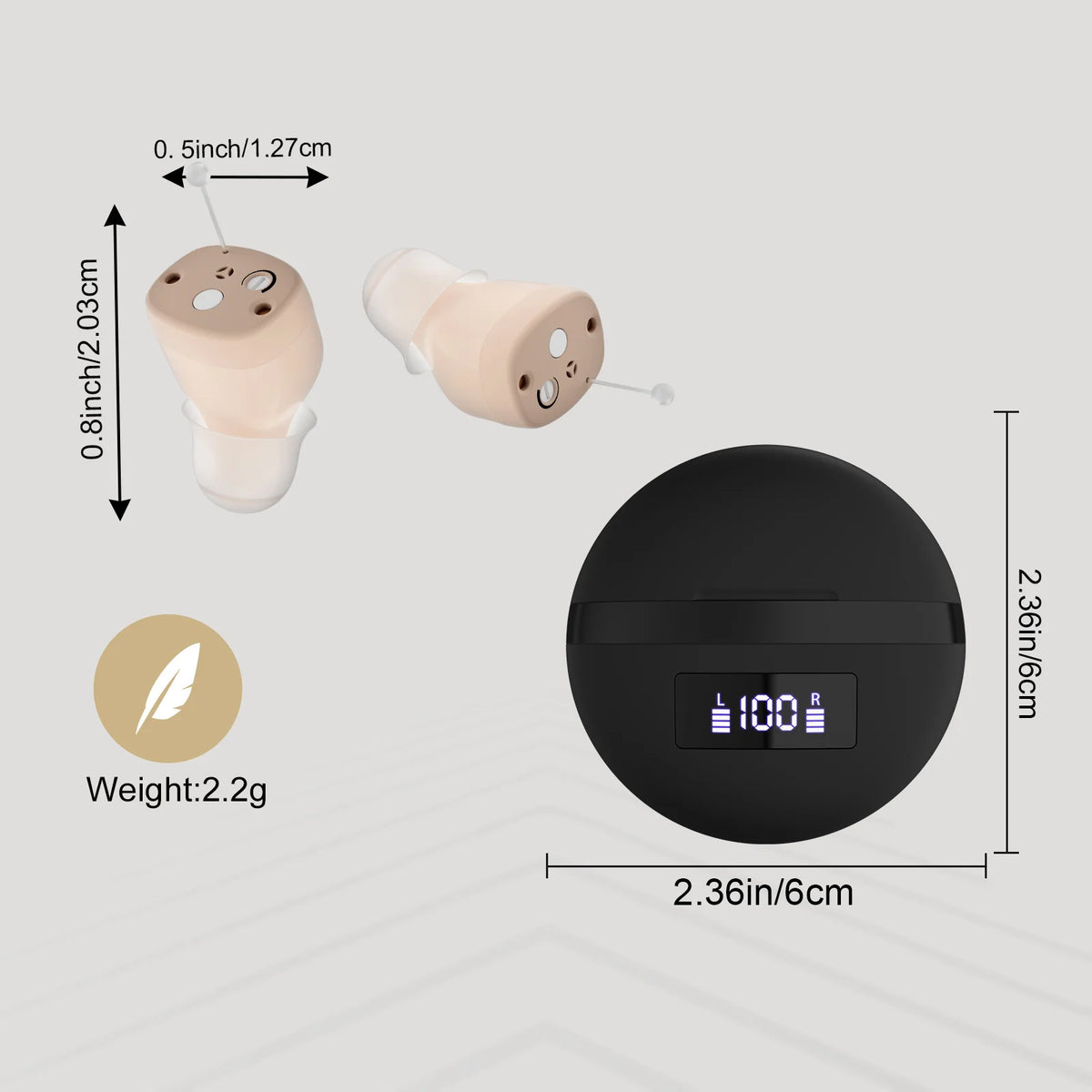 Personal headphones, portable earbuds, comfortable for two-ear wearing hearing Earbuds