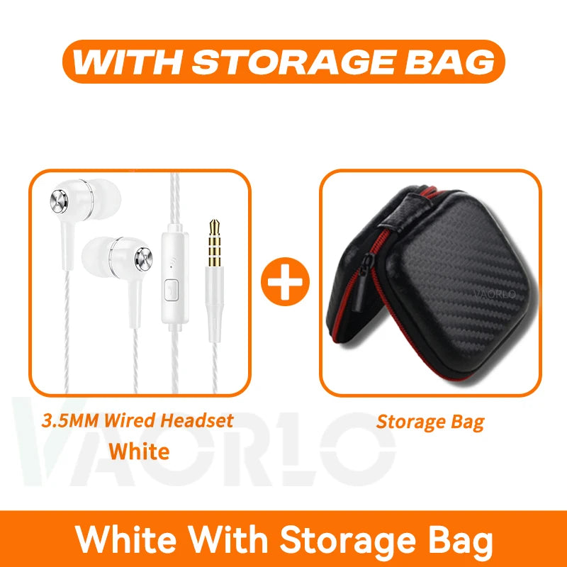 3.5mm Wired Earphone In Ear Headset HIFI Heavy Bass Earbuds Monitor Sports Headset Stereo Music Gaming Headphone With Microphone