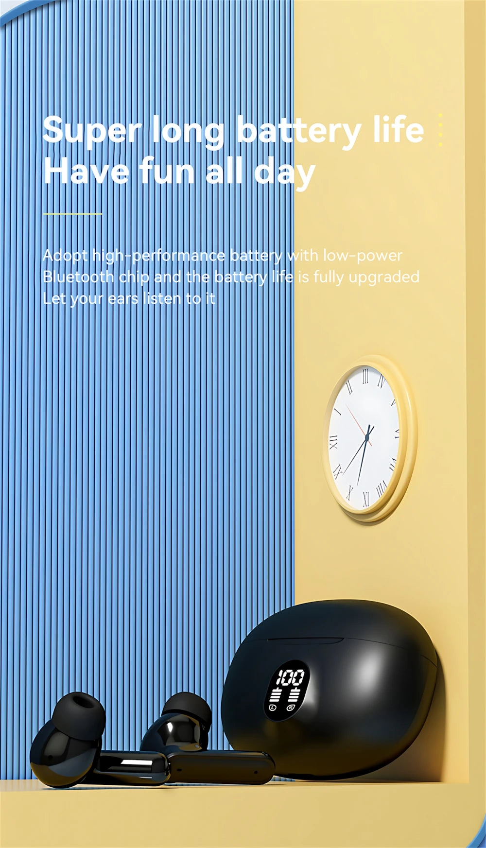 Wireless Bluetooth Headphones Built-in HD Mic Noise Isolation Large Battery for Extended Playtime Ideal for Calls Daily Music