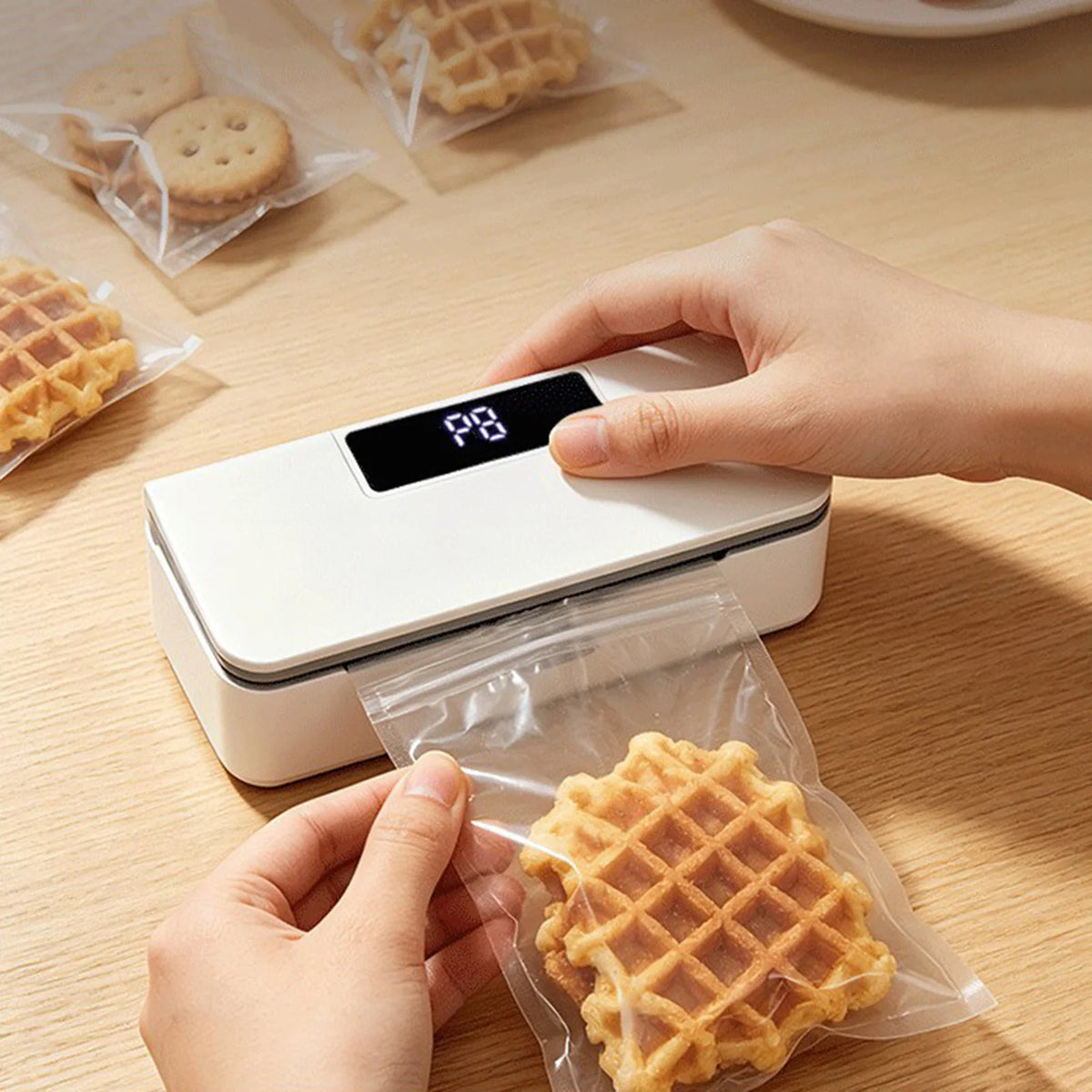 2 In 1 Fridge Magnet Sealer 8-Level Adjustable Portable Bag Sealer 1800mAh USB-C Rechargeable Bag Sealers for Fridge & Kitchen