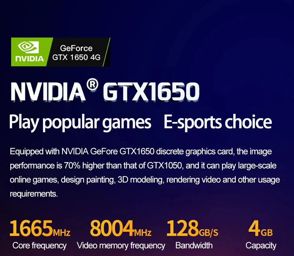 16.1 Inch S6 Gaming Laptop Intel Core i9-13900H RTX4050 6G i7-8750H GTX1650 4G Windows11 RAM Max 64GB DDR4 2TB SSD Fingerprint