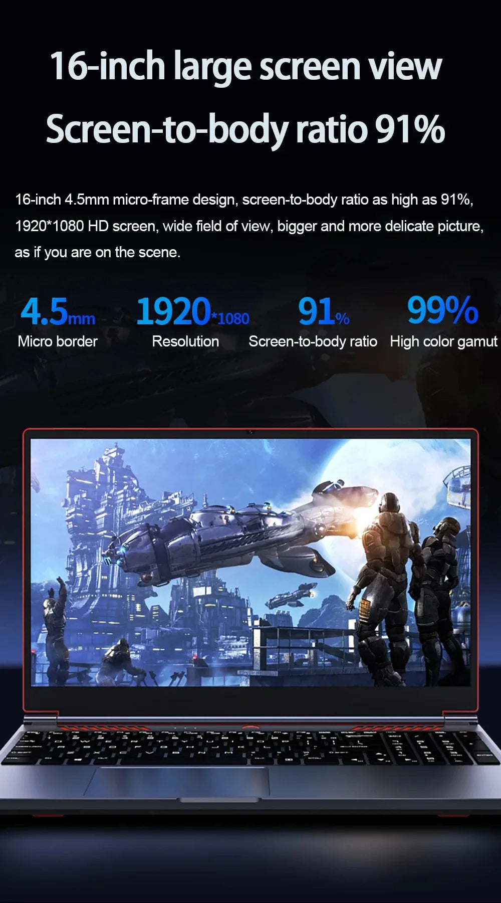 16.1 Inch S6 Gaming Laptop Intel Core i9-13900H RTX4050 6G i7-8750H GTX1650 4G Windows11 RAM Max 64GB DDR4 2TB SSD Fingerprint