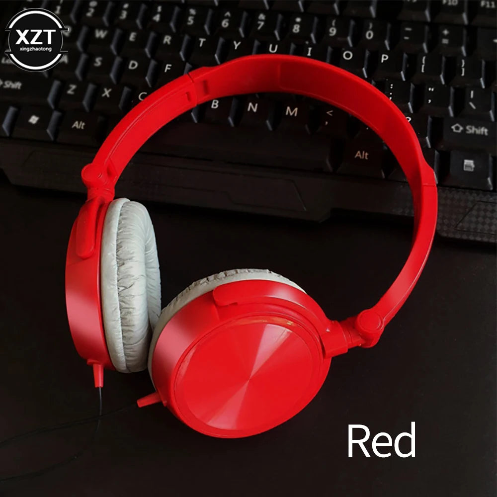 HD Sound Wired Headphones Over Ear Headsets Bass HiFi Sound Music Stereo Earphone Flexible Adjustable Headset For PC MP3 Phone