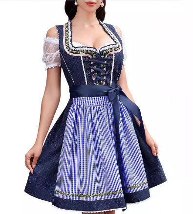 Halloween Maid Uniform Puff Sleeve Dirndl Dress