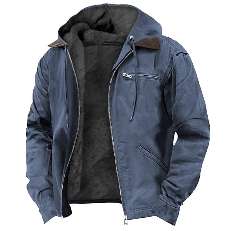 Winter Hooded Fleece Zip-Up Coat