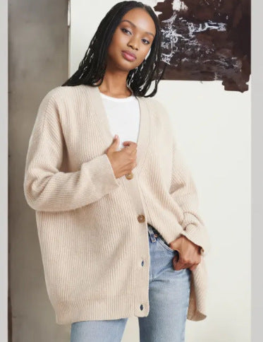 V-neck knit cardigan alternate