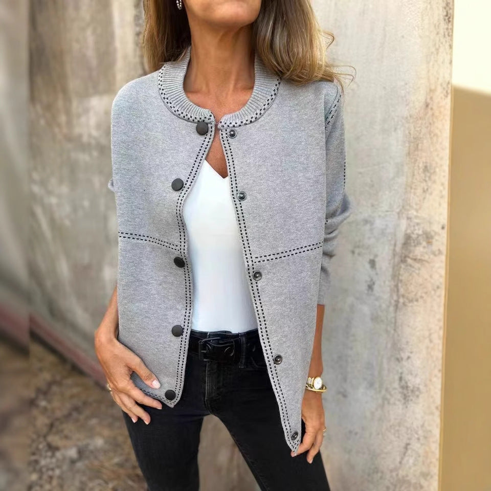 Striped button cardigan alternate