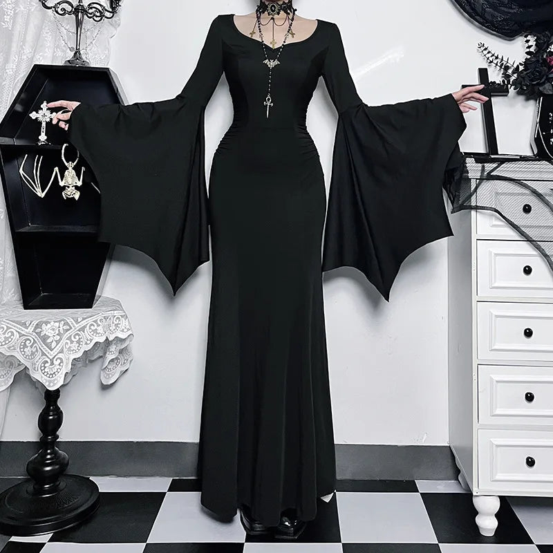 Bat wing gothic maxi dress