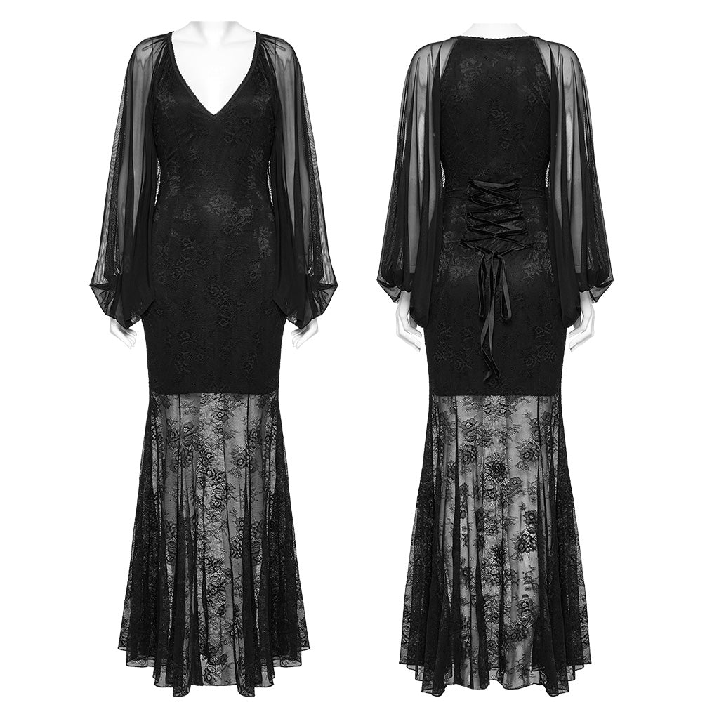 Bat sleeve gothic dress style image