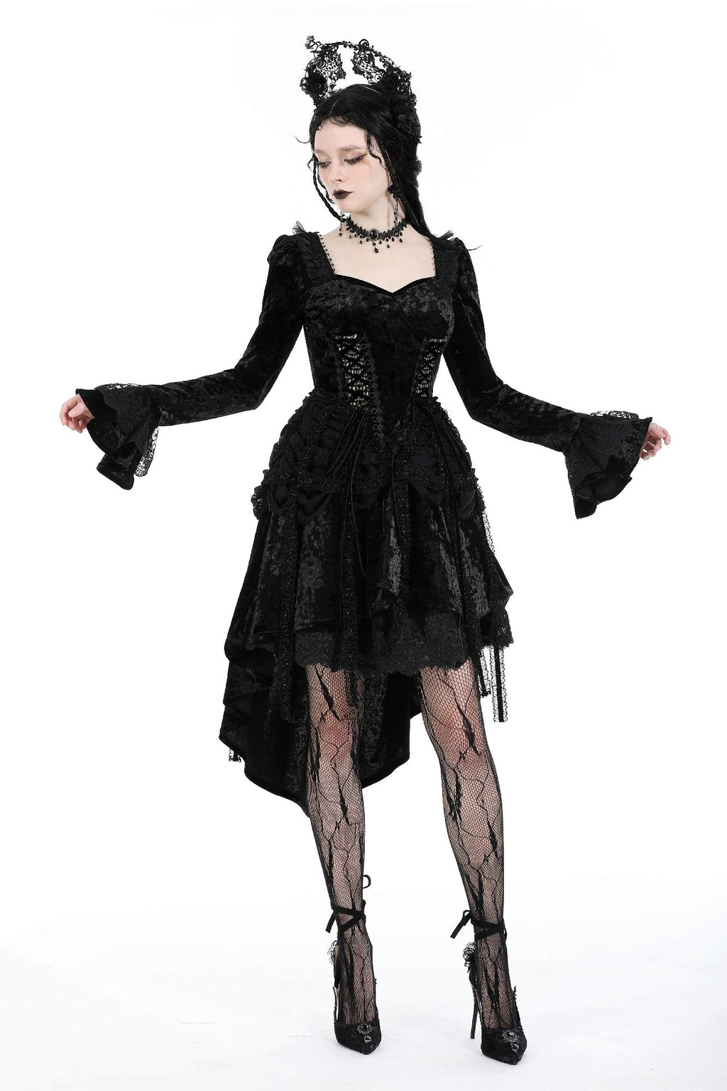 Gothic velvet corset dress style image